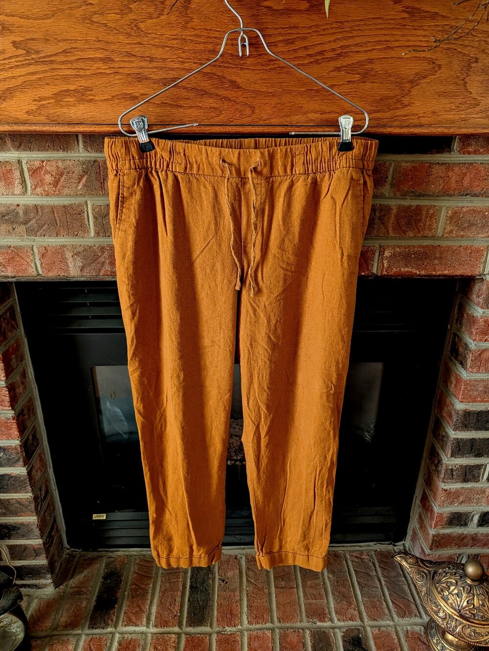 Old Navy Cropped Women's Casual Drawstring Pants - Rust Size Medium